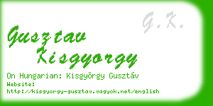 gusztav kisgyorgy business card