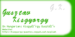 gusztav kisgyorgy business card